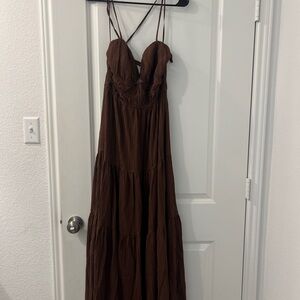 Elegant Brown Maxi Dress